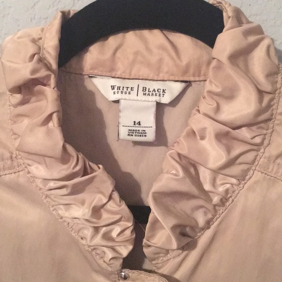 WHBM Zip + Button Jacket with Ruffled Collar - Picture 2 of 12